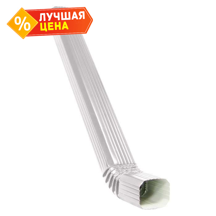 Труба прямоугольная с коленом Vortex 1м RAL 9003
