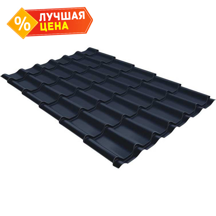 Металлочерепица Grand Line Classic 0,5 PurLite Мatt RAL 7024 Мокрый асфальт